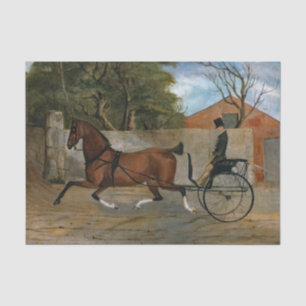 Papier Mousseline Peinture vintage de transport de chevaux