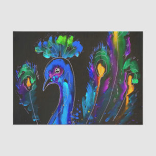 Papier Mousseline Peinture Whimsical Peacock