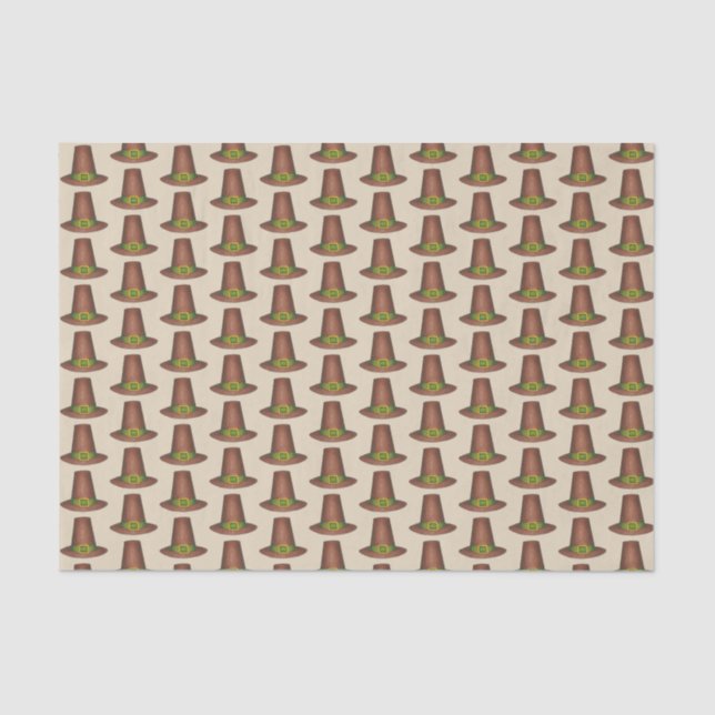 Papier Mousseline Pèlerin Puritan Casquette Bon thanksgiving Automne (Recto)