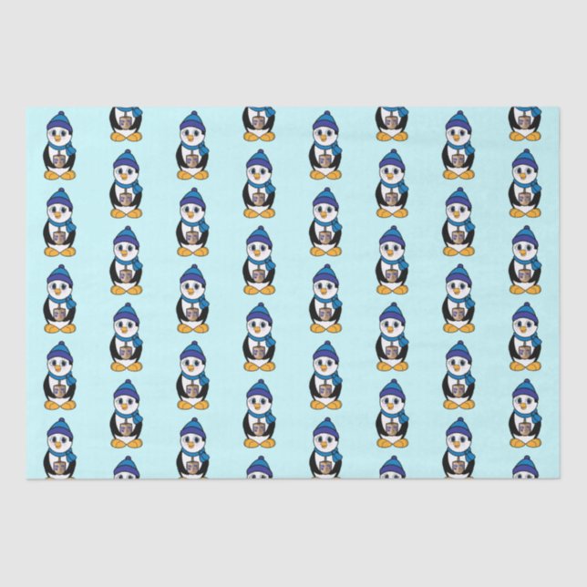 Papier Mousseline Penguin tenant un rêve à Hanoukka (Recto)