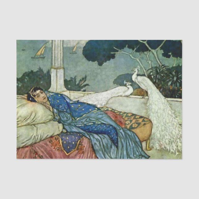 Papier Mousseline « Pensée pour la Dame Yang » par Edmund Dulac (Recto)