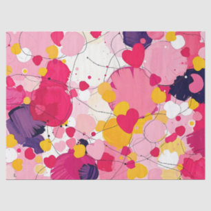 Papier Mousseline "Pensées d'amour aléatoires" - Abstrait coloré