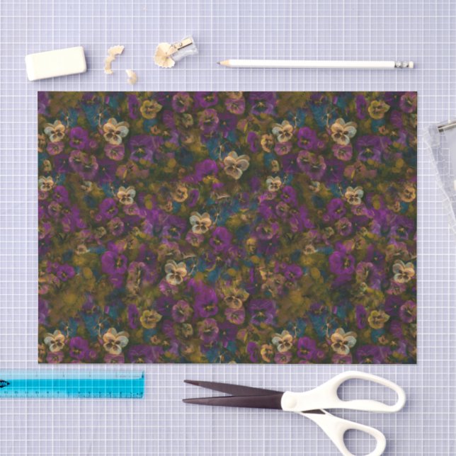 Papier Mousseline Pensées op 3 (Artisanat)