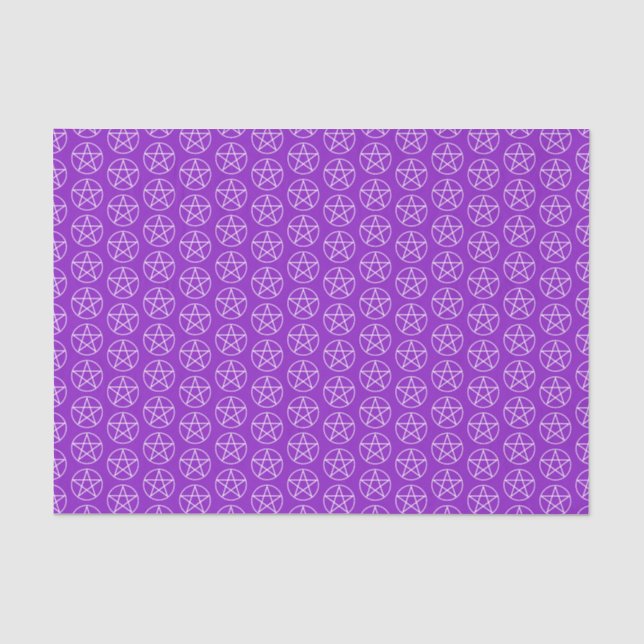 Papier Mousseline Pentagramme blanc sur fond violet (Recto)