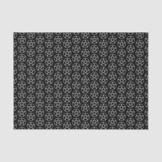 Papier Mousseline Pentagramme blanc sur noir (Recto)