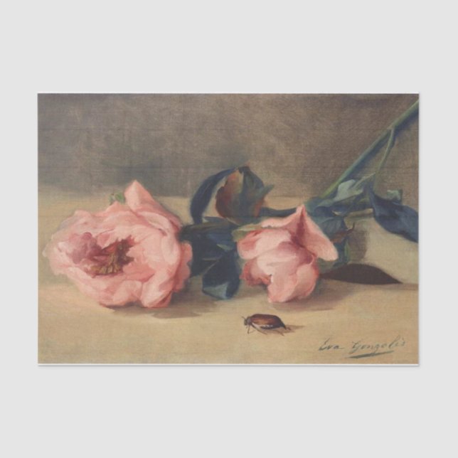 Papier Mousseline Peonies & juin Bug par Eva Gonzales (Recto)
