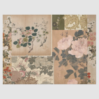 Papier Mousseline Peonies roses et art antique Rose