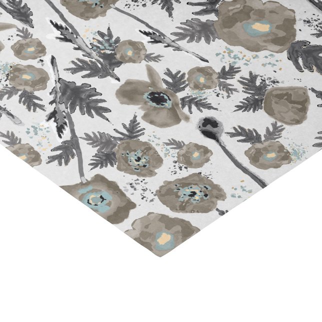 Papier Mousseline Pépies Aquarelle Floral Pattern Cadeau (Poppies Watercolor Floral Pattern Gift Tissue Paper from Studio Posies.)