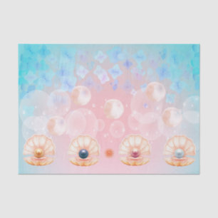 Papier Mousseline pépinière mermaid clam pearl découpage