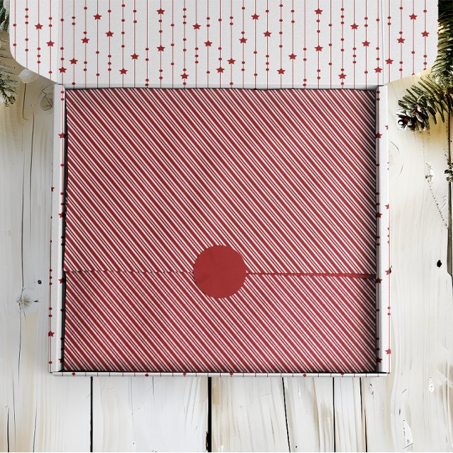 Papier Mousseline Peppermint Stripe Rouge et Blanc classique Noël (Créateur téléchargé)