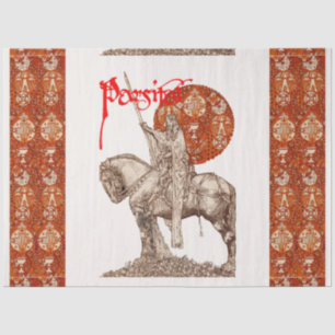 Papier Mousseline PERCEVAL LEGEND /QUEST DU SAINT-GRAIL Rouge Blanc