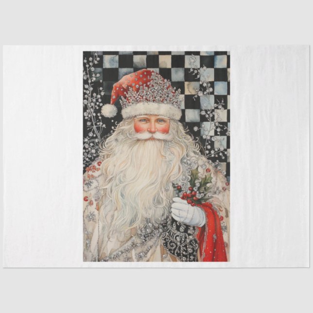 Papier Mousseline Père Noël à bijoux (Recto)