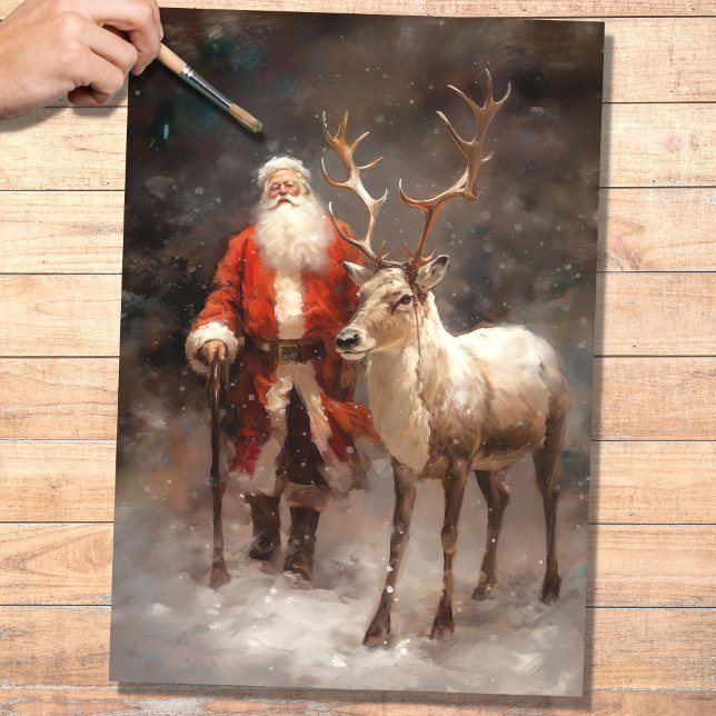 Papier Mousseline Père Noël avec papier découpage Reindeer 1 (Créateur téléchargé)
