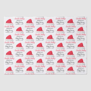 Papier Mousseline Père Noël Baby Christmas Winter Red Baby shower