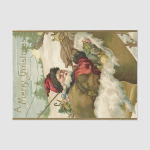 Papier Mousseline Père Noël dans son Sleigh