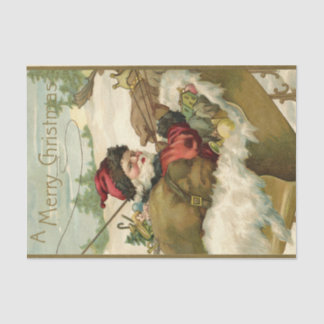 Papier Mousseline Père Noël dans son Sleigh