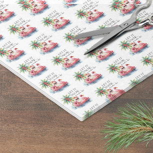 Papier Mousseline Père Noël drôle Noël tropical plage