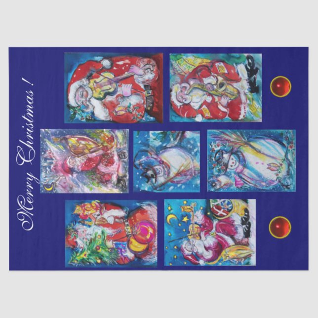 PAPIER MOUSSELINE PÈRE NOËL ET PARTI NOËL DES NEIFS (Recto)