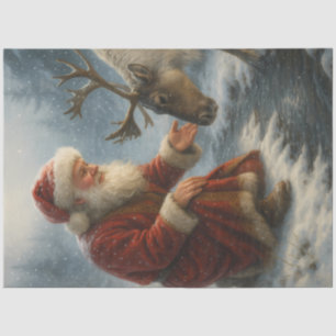 Papier Mousseline Père Noël et rennes Esprits apparentés Découpage d