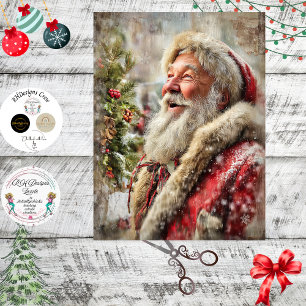 Papier Mousseline Père Noël fantaisiste découpage