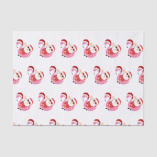 Papier Mousseline Père Noël Flamant Rose Vacances de Noël