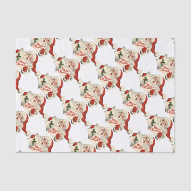 Papier Mousseline Père Noël rétro (Recto)