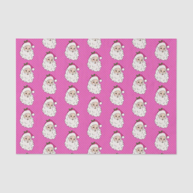 Papier Mousseline Père Noël rose chaud (Recto)