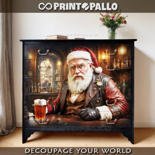 Papier Mousseline Père Noël steampunk prenant une pause de Noël