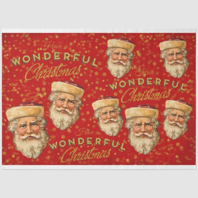Papier Mousseline Père Noël Vintage (Recto)