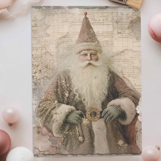 Papier Mousseline Père Noël vintage (Vintage Santa Claus Tissue Paper)