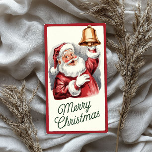 Papier Mousseline Père Noël vintage avec cloche de Noël