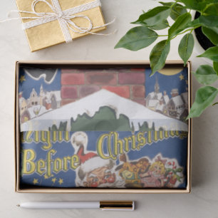Papier Mousseline Père Noël vintage, La Nuit avant Noël