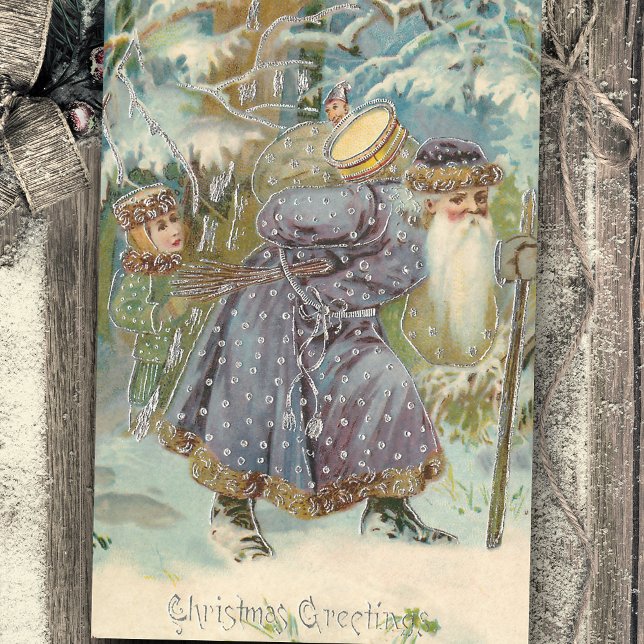 Papier Mousseline Père vintage Noël dans Snowy Woods (Créateur téléchargé)