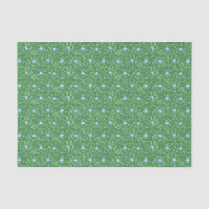 Papier Mousseline Périwinkle Bleu foncé Vert champêtre Floral de sty