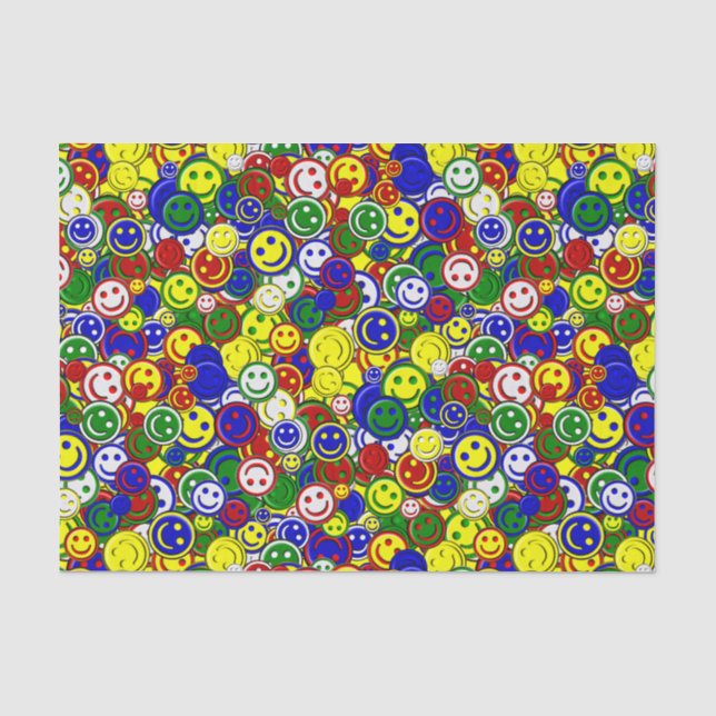 Papier Mousseline Perles d'allocation de visage Joyeuses primaires (Recto)