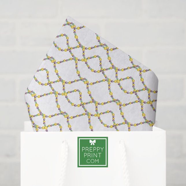Papier Mousseline Perles de Mardi Gras à l'aquarelle (Créateur téléchargé)