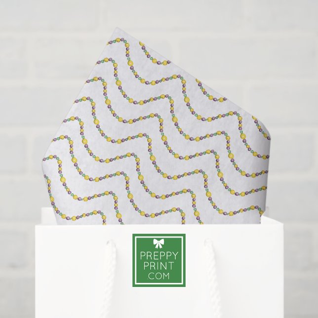 Papier Mousseline Perles de Mardi Gras à l'aquarelle (Créateur téléchargé)
