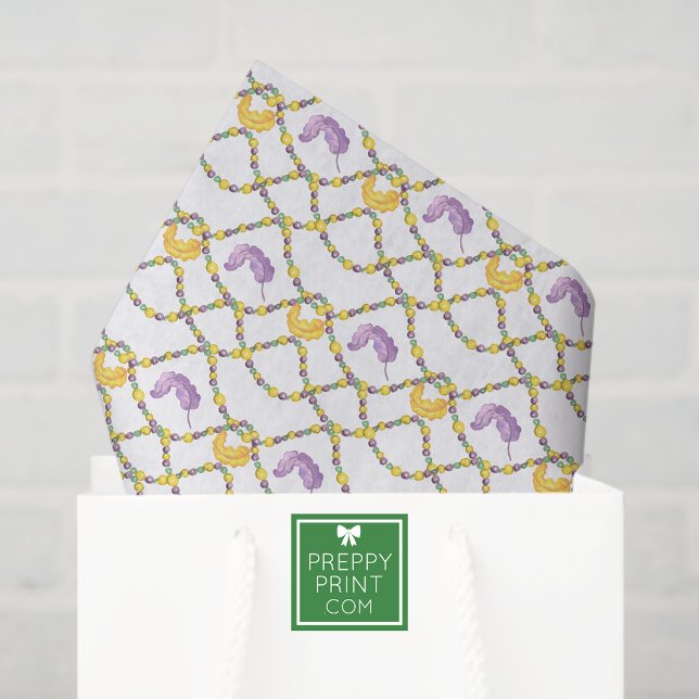 Papier Mousseline Perles de Mardi Gras aquarelle (Créateur téléchargé)