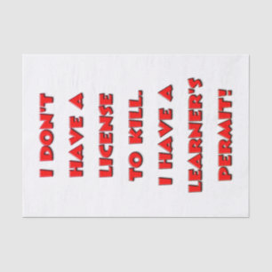 Papier Mousseline Permis de tuer le texte
