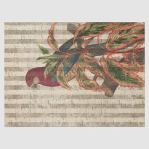 Papier Mousseline Perroquet rouge sur la page de découpage Tan Strip