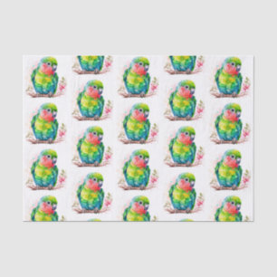 Papier Mousseline Perroquet vert - Bébé mignon Motif