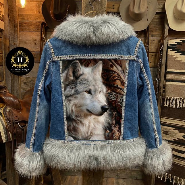 Papier Mousseline Persian Rug White Wolf Portrait (Créateur téléchargé)