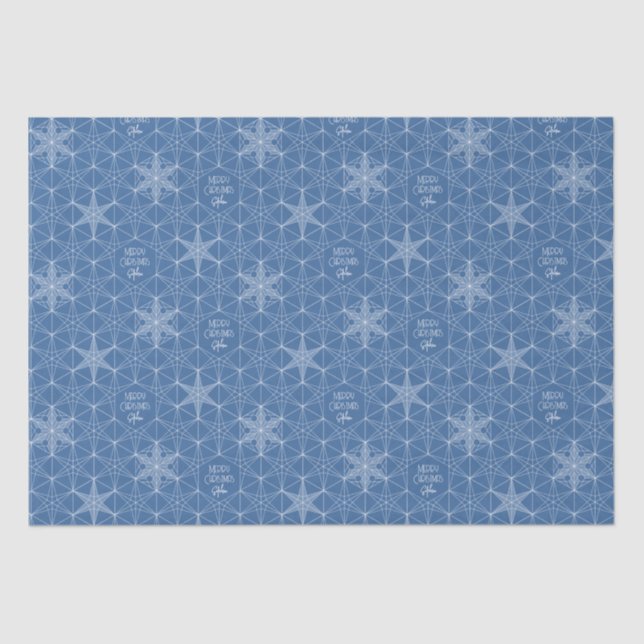 Papier Mousseline Personalized Snowflake star Holiday wrapping paper (Recto)