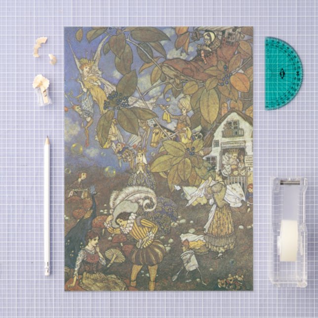 Papier Mousseline Personnages de livre d'histoires classique vintage (Artisanat)