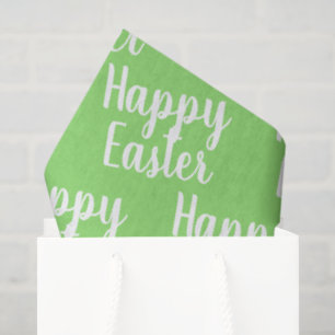 Papier Mousseline Personnalisable Happy Easter Green
