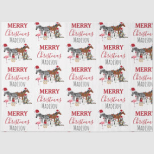 Papier Mousseline Personnalisé Animaux de Noël amusants Chapeaux de
