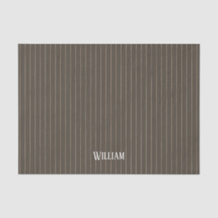 Papier Mousseline Personnalised brown retro pinstripes