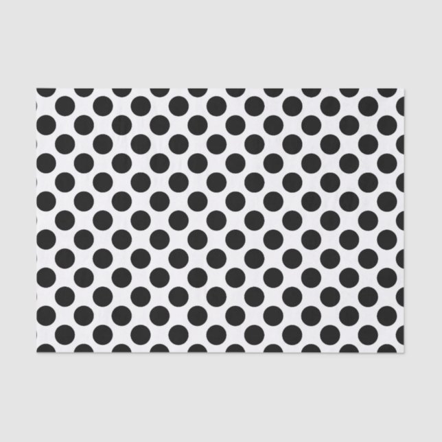 Papier Mousseline Personnaliser Arrière - plan : Motif Pois B&W (Recto)