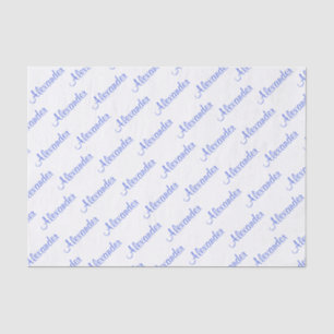 Papier Mousseline Personnalisez : Thème bleu nommé de fête