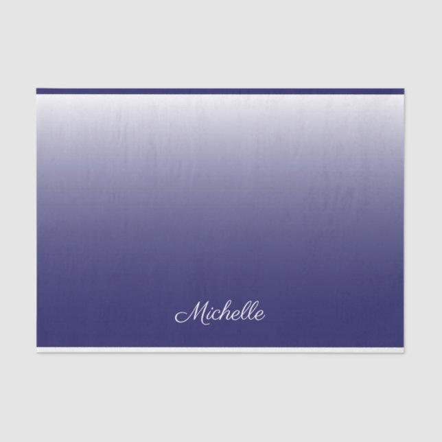 Papier Mousseline Personnalized gradient ombre navy blue (Recto)